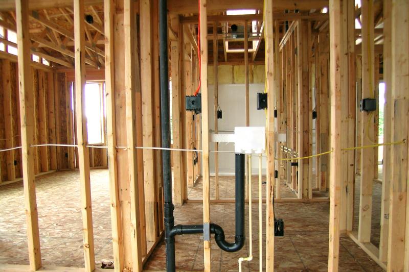 New plumbing that was installed in new construction