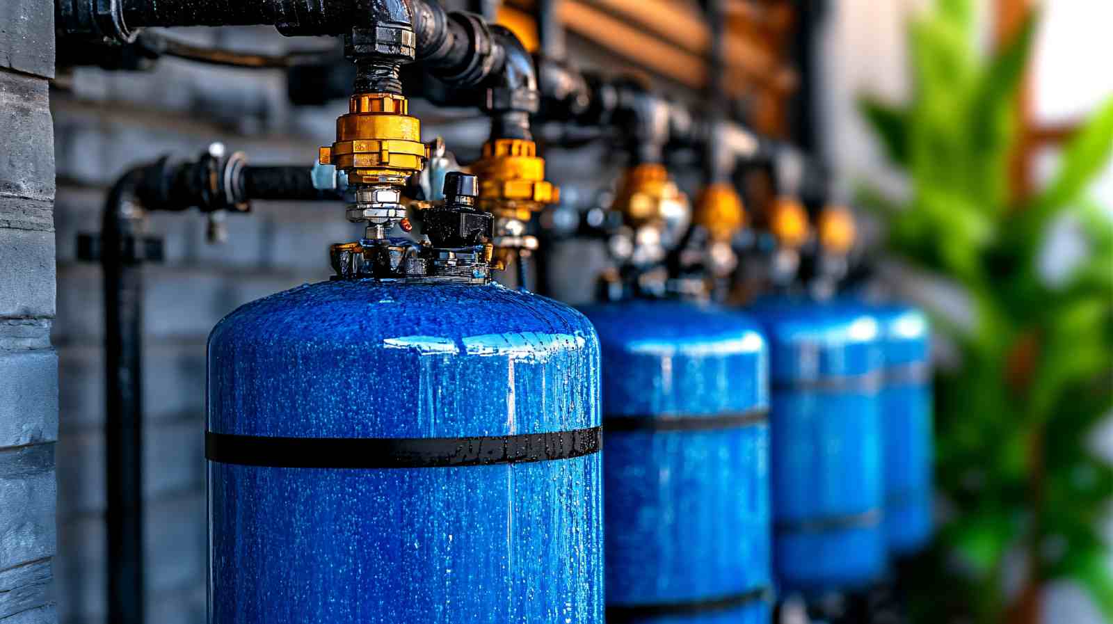 Complete Water Filtration System Installed At Home
