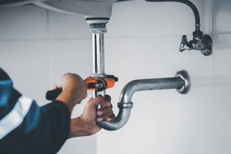 Plumber Installing A New Bathroom Sink