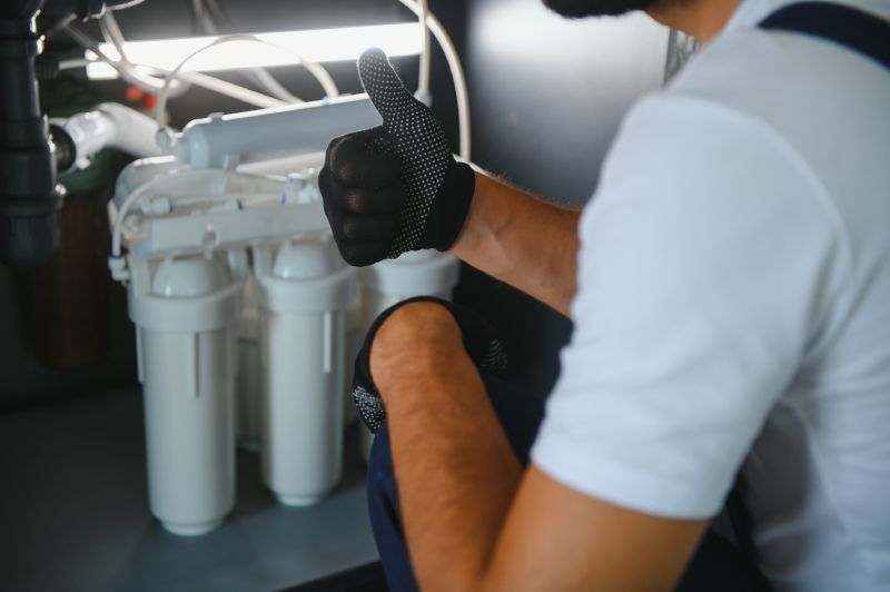 Reverse Osmosis Water Filtration System Being Installed