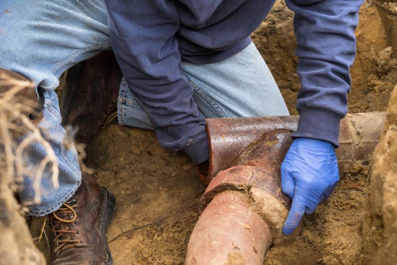 Sewer Line Being Replaced