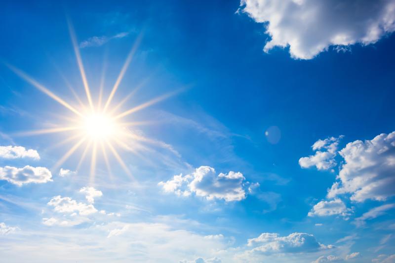 Sun in the blue sky