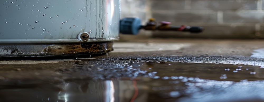 standing water around heater