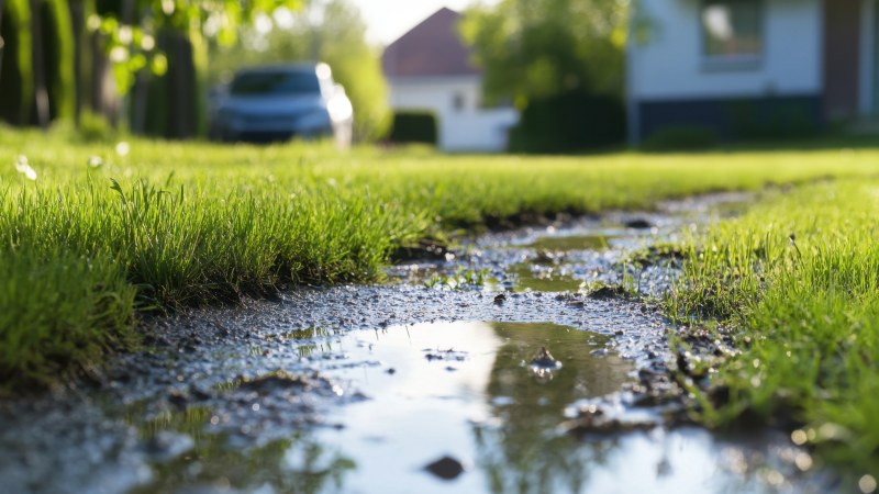wet spots in yard