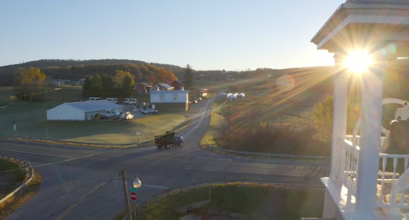 View Of Tri-County Pumps Service Truck In The Evening