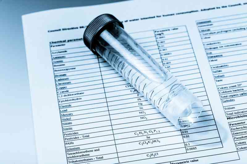 chemical test of drinking water