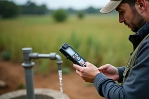 field engineer testing water samples