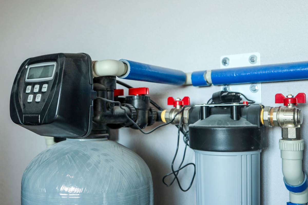 This water filtration system is designed to remove impurities and provide clean water for residential or commercial use