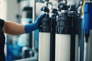 plumber installing water softener