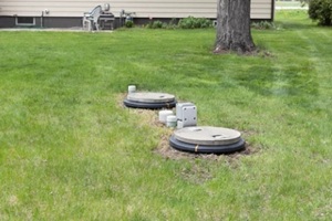 septic system installed in the yard
