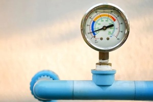 water pressure valve showing low pressure