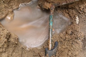 underground (subsurface) half inch copper water leakage