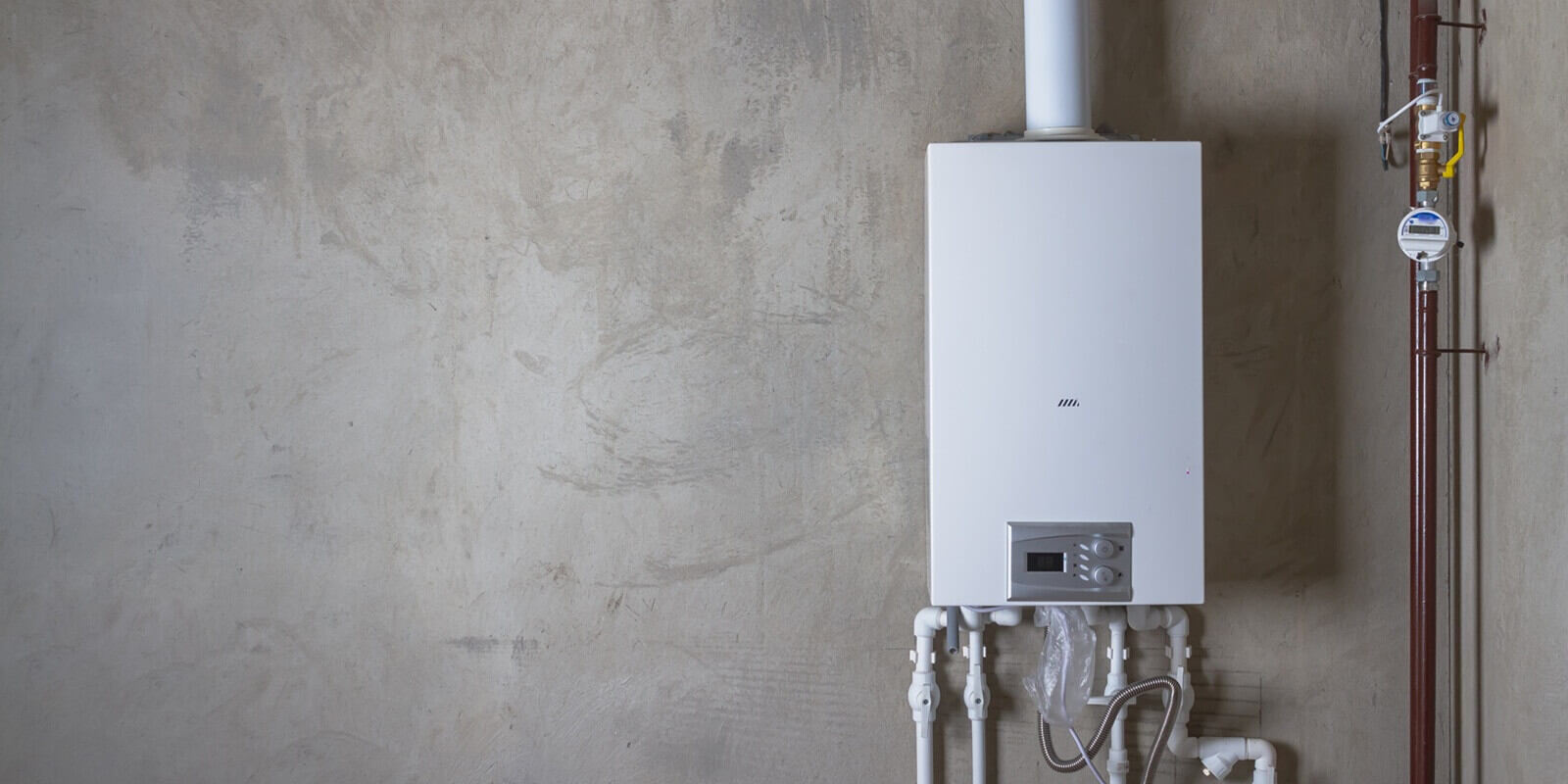 double-circuit gas boiler in a new house for winter heating and water heating